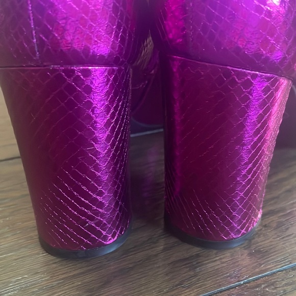 INC Paiton Metallic Berry Pink Snake Knee High Heeled Barbie- core boots… - Picture 9 of 16
